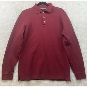 Vineyard Vines Shirt Mens Small Red Polo Long Sleeve Golf Cotton Preppy Whale
